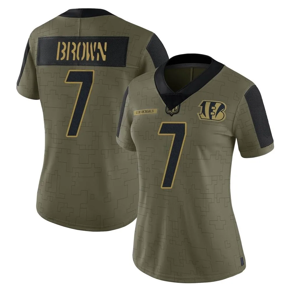 Women's Cincinnati Bengals Jon Brown Nike 2021 Salute To Service Limited Olive Jersey Women's Cincinnati Bengals Jon Brown Nike 2021 Salute To Service Limited Olive Jersey