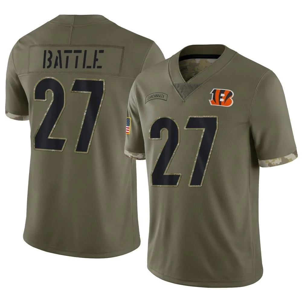 Men's Cincinnati Bengals Jordan Battle Nike 2022 Salute To Service Limited Olive Jersey Men's Cincinnati Bengals Jordan Battle Nike 2022 Salute To Service Limited Olive Jersey