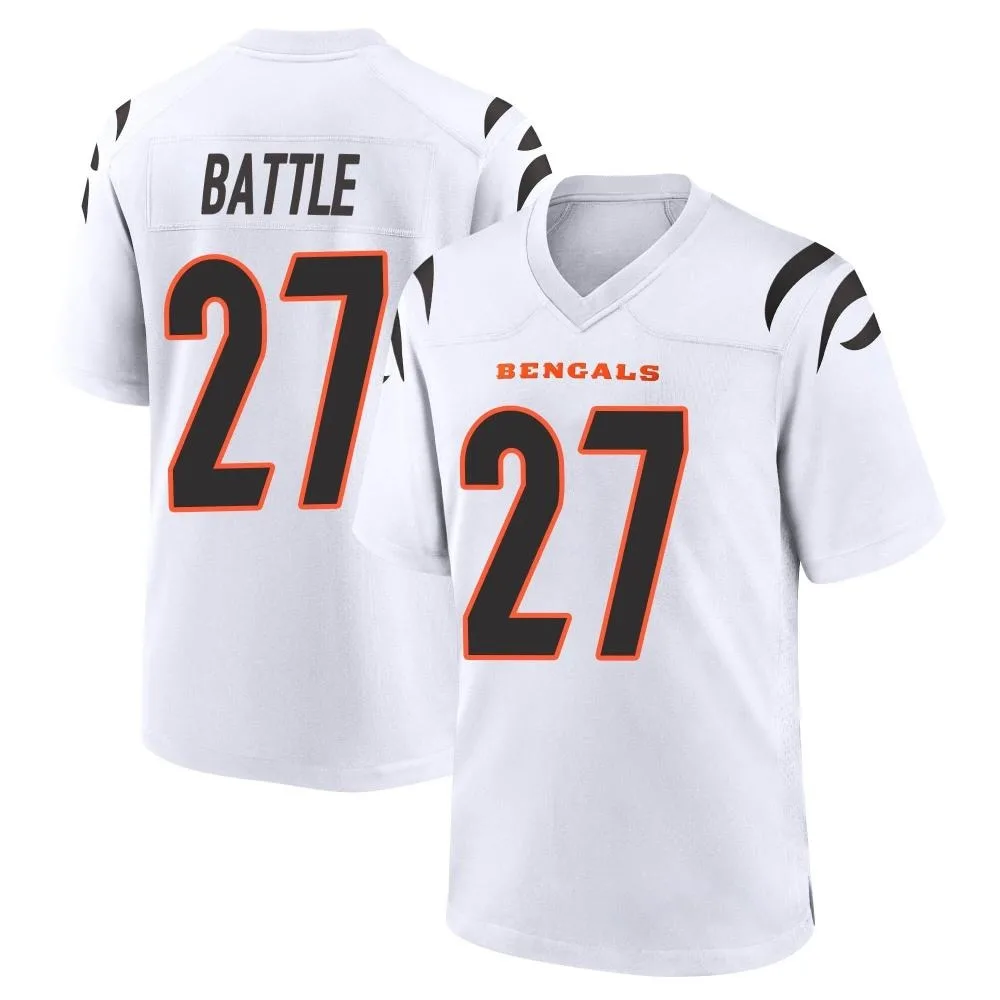 Youth Cincinnati Bengals Jordan Battle Nike Game White Jersey Youth Cincinnati Bengals Jordan Battle Nike Game White Jersey