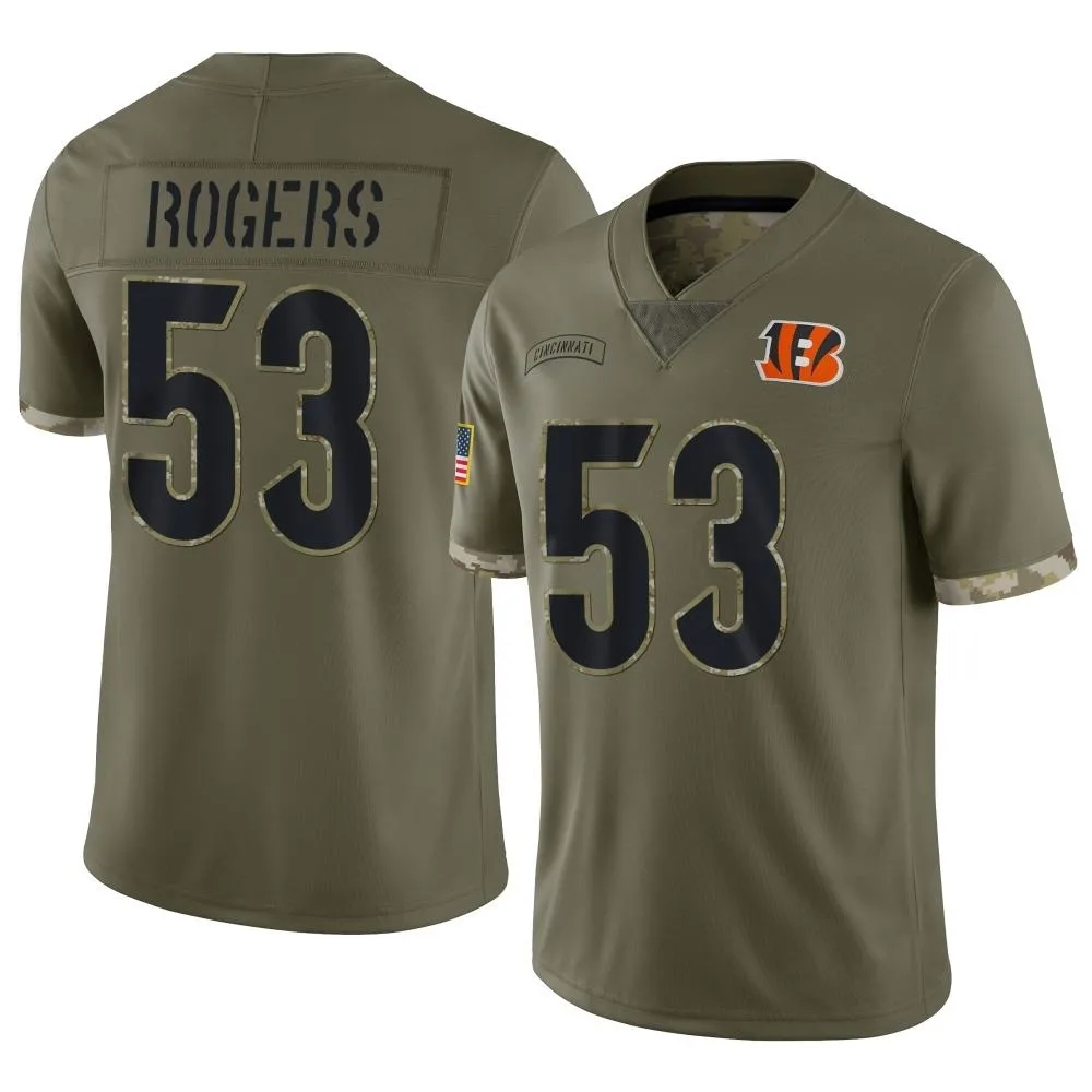 Men's Cincinnati Bengals Justin Rogers Nike 2022 Salute To Service Limited Olive Jersey Men's Cincinnati Bengals Justin Rogers Nike 2022 Salute To Service Limited Olive Jersey