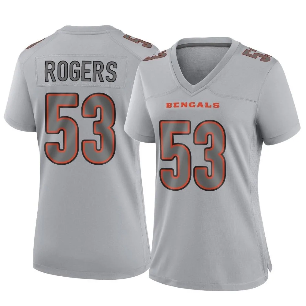 Women's Cincinnati Bengals Justin Rogers Nike Atmosphere Fashion Game Gray Jersey Women's Cincinnati Bengals Justin Rogers Nike Atmosphere Fashion Game Gray Jersey