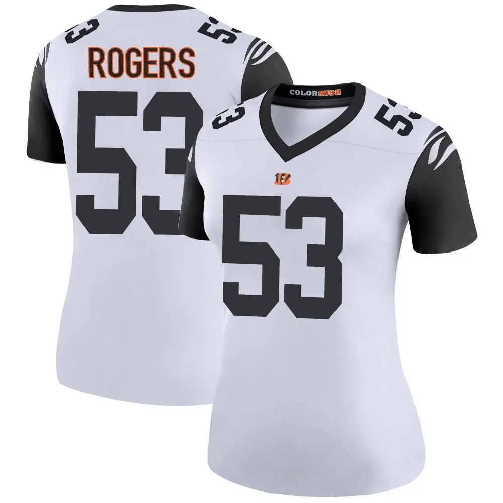 Women's Cincinnati Bengals Justin Rogers Nike Color Rush Legend White Jersey Women's Cincinnati Bengals Justin Rogers Nike Color Rush Legend White Jersey