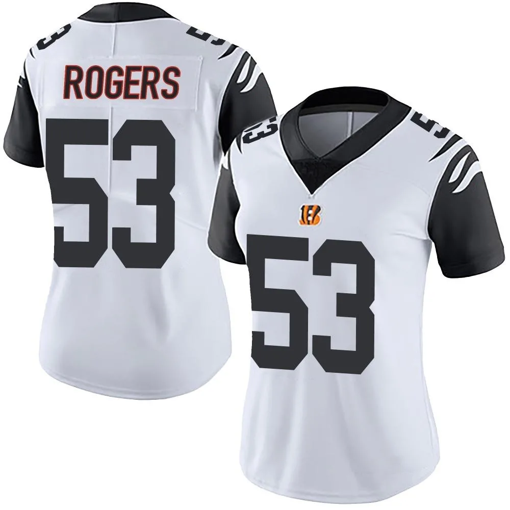 Women's Cincinnati Bengals Justin Rogers Nike Color Rush Vapor Untouchable Limited White Jersey Women's Cincinnati Bengals Justin Rogers Nike Color Rush Vapor Untouchable Limited White Jersey