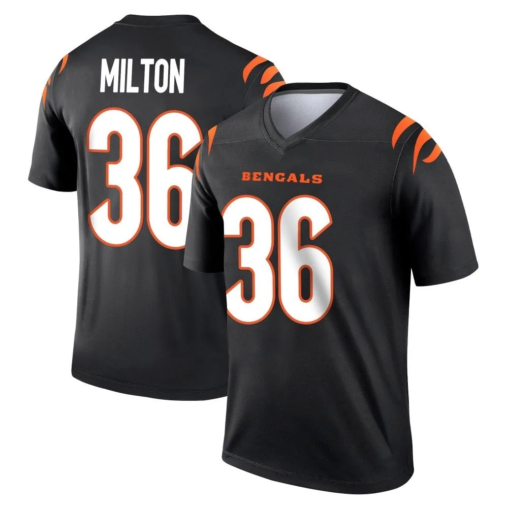 Men's Cincinnati Bengals Kendall Milton Nike Legend Black Jersey Men's Cincinnati Bengals Kendall Milton Nike Legend Black Jersey