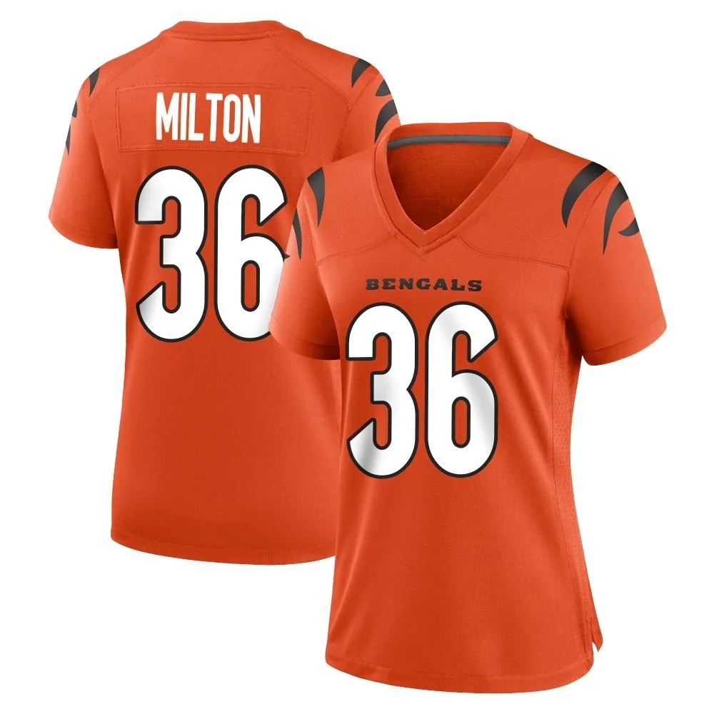Women's Cincinnati Bengals Kendall Milton Nike Game Orange Jersey Women's Cincinnati Bengals Kendall Milton Nike Game Orange Jersey