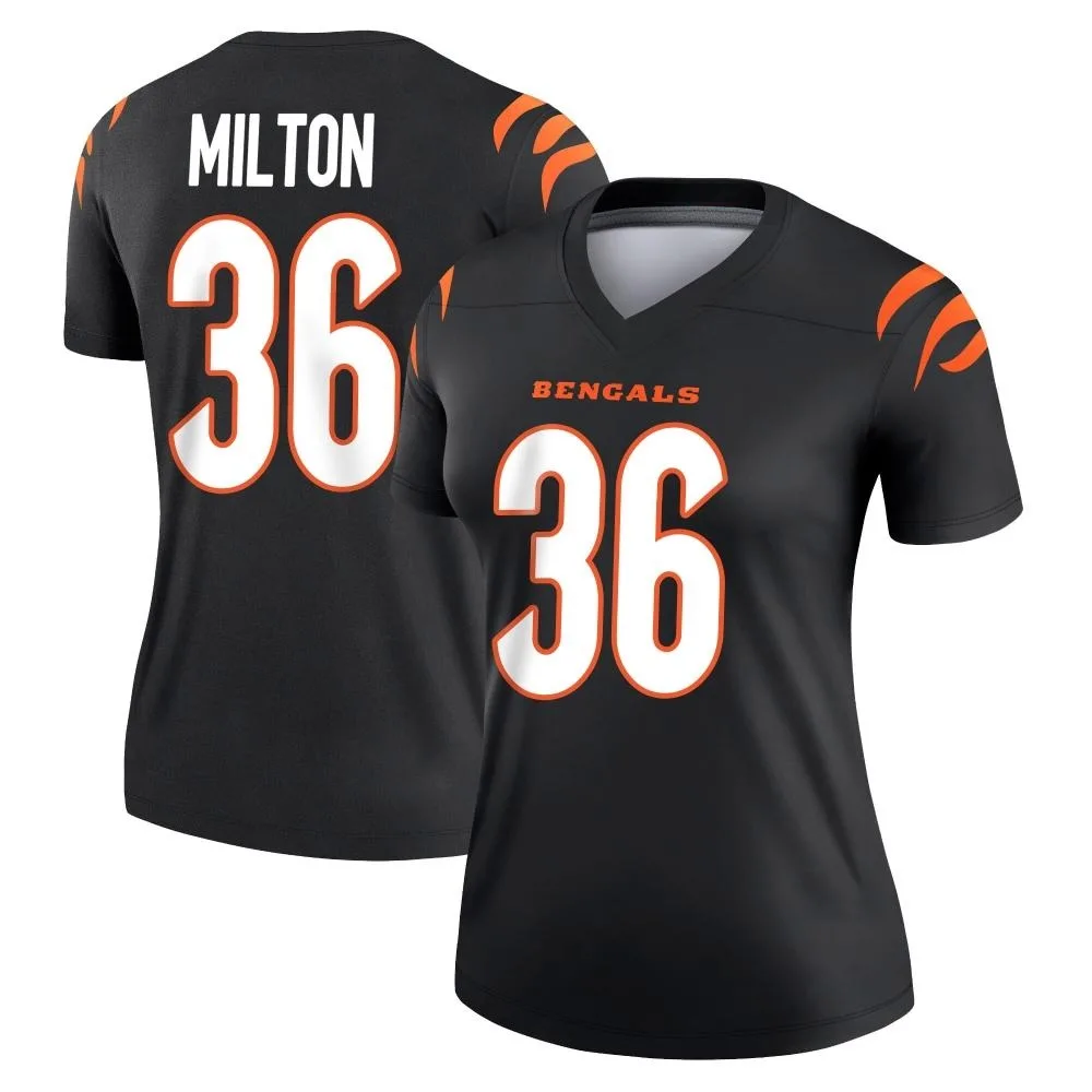Women's Cincinnati Bengals Kendall Milton Nike Legend Black Jersey Women's Cincinnati Bengals Kendall Milton Nike Legend Black Jersey