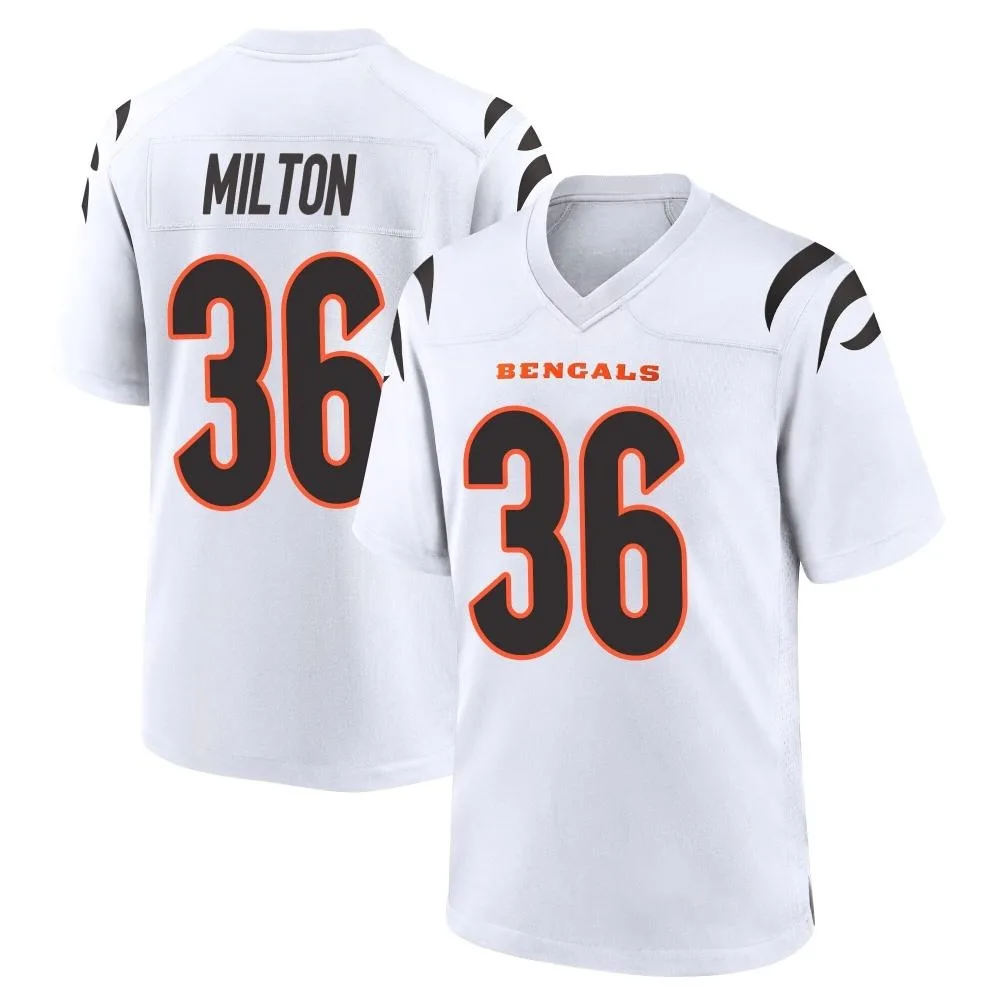 Youth Cincinnati Bengals Kendall Milton Nike Game White Jersey Youth Cincinnati Bengals Kendall Milton Nike Game White Jersey
