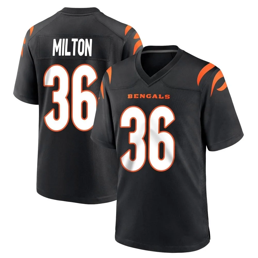 Youth Cincinnati Bengals Kendall Milton Nike Team Color Game Black Jersey Youth Cincinnati Bengals Kendall Milton Nike Team Color Game Black Jersey