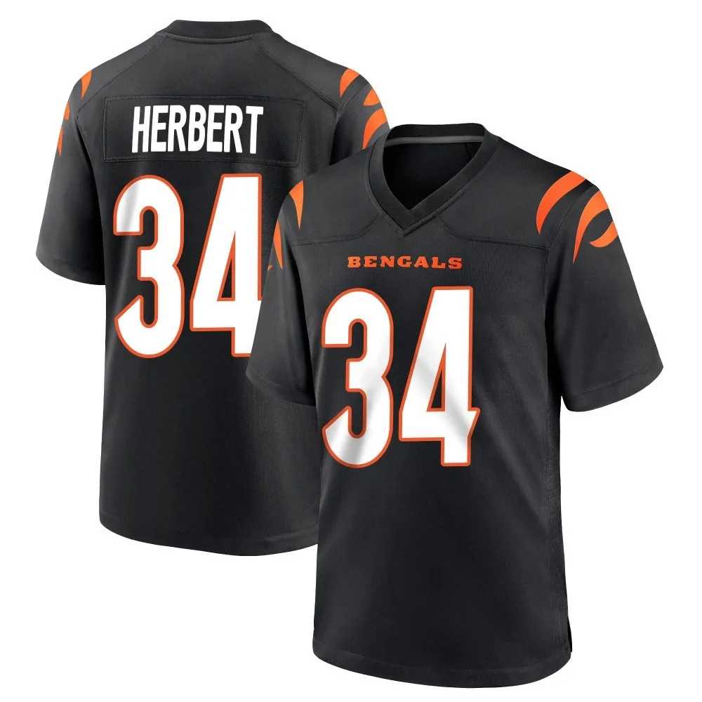 Men's Cincinnati Bengals Khalil Herbert Nike Team Color Game Black Jersey Men's Cincinnati Bengals Khalil Herbert Nike Team Color Game Black Jersey