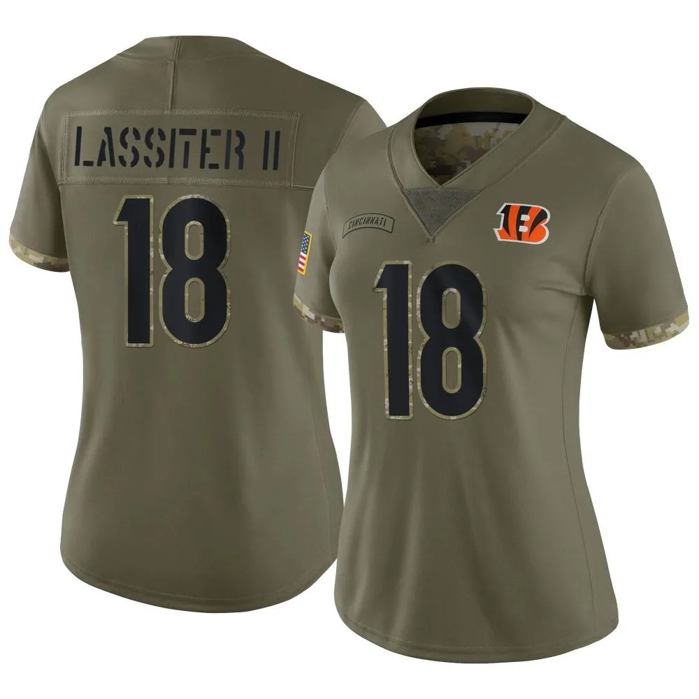 Women's Cincinnati Bengals Kwamie Lassiter Ii Nike 2022 Salute To Service Limited Olive Jersey Women's Cincinnati Bengals Kwamie Lassiter Ii Nike 2022 Salute To Service Limited Olive Jersey