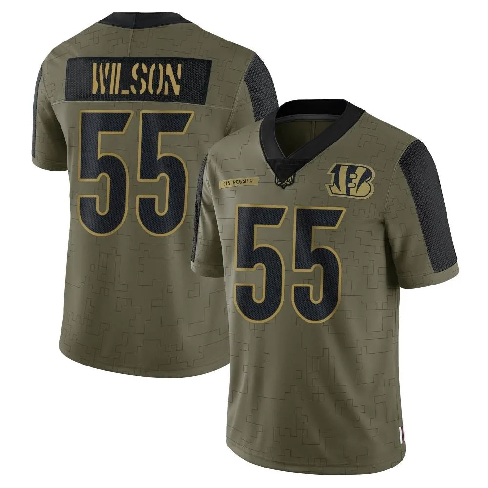Men's Cincinnati Bengals Logan Wilson Nike 2021 Salute To Service Limited Olive Jersey Men's Cincinnati Bengals Logan Wilson Nike 2021 Salute To Service Limited Olive Jersey