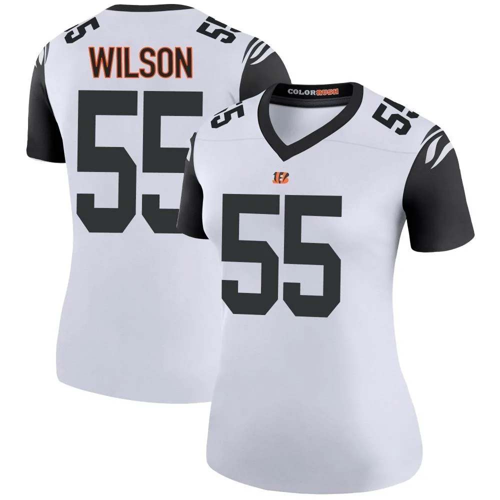 Women's Cincinnati Bengals Logan Wilson Nike Color Rush Legend White Jersey Women's Cincinnati Bengals Logan Wilson Nike Color Rush Legend White Jersey