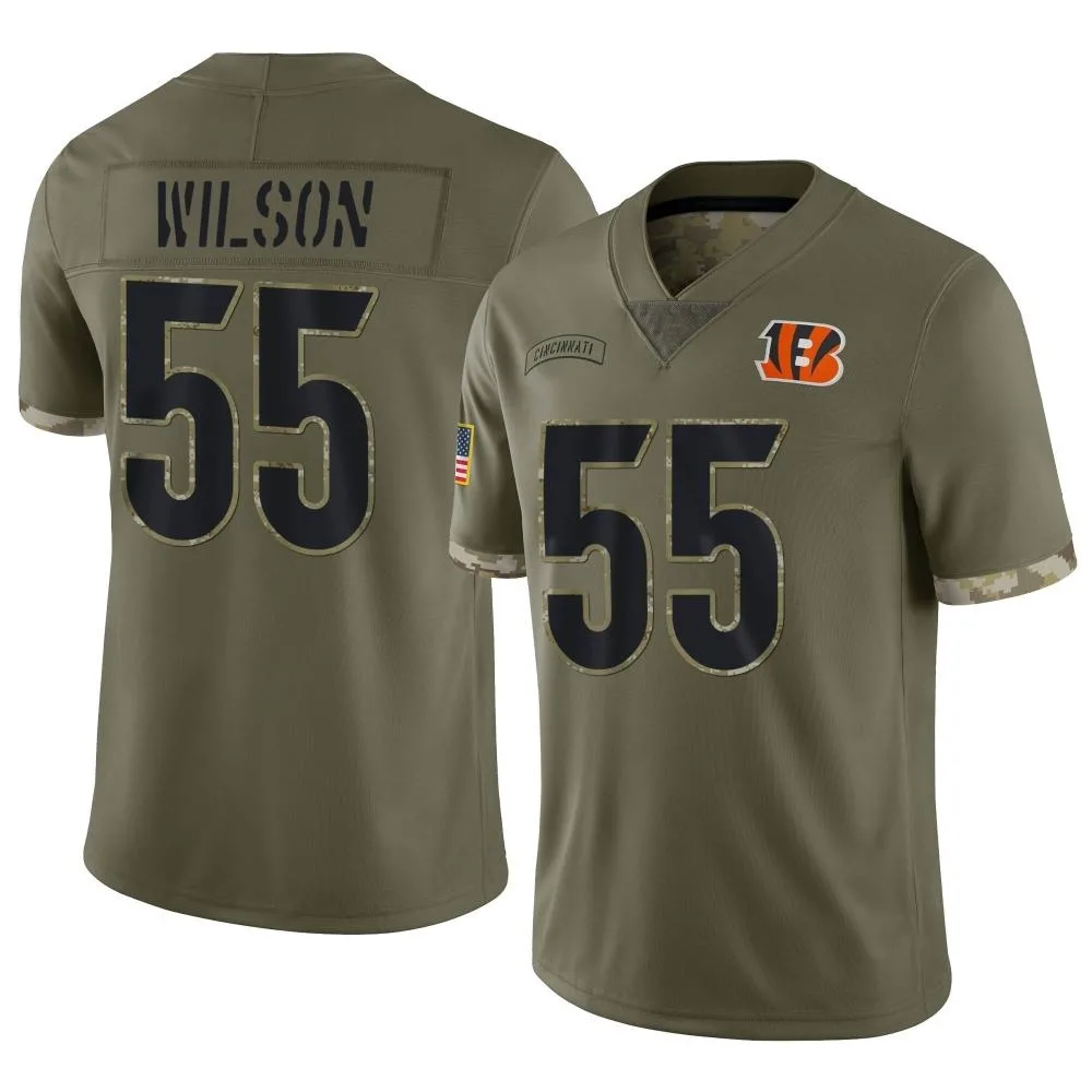 Youth Cincinnati Bengals Logan Wilson Nike 2022 Salute To Service Limited Olive Jersey Youth Cincinnati Bengals Logan Wilson Nike 2022 Salute To Service Limited Olive Jersey