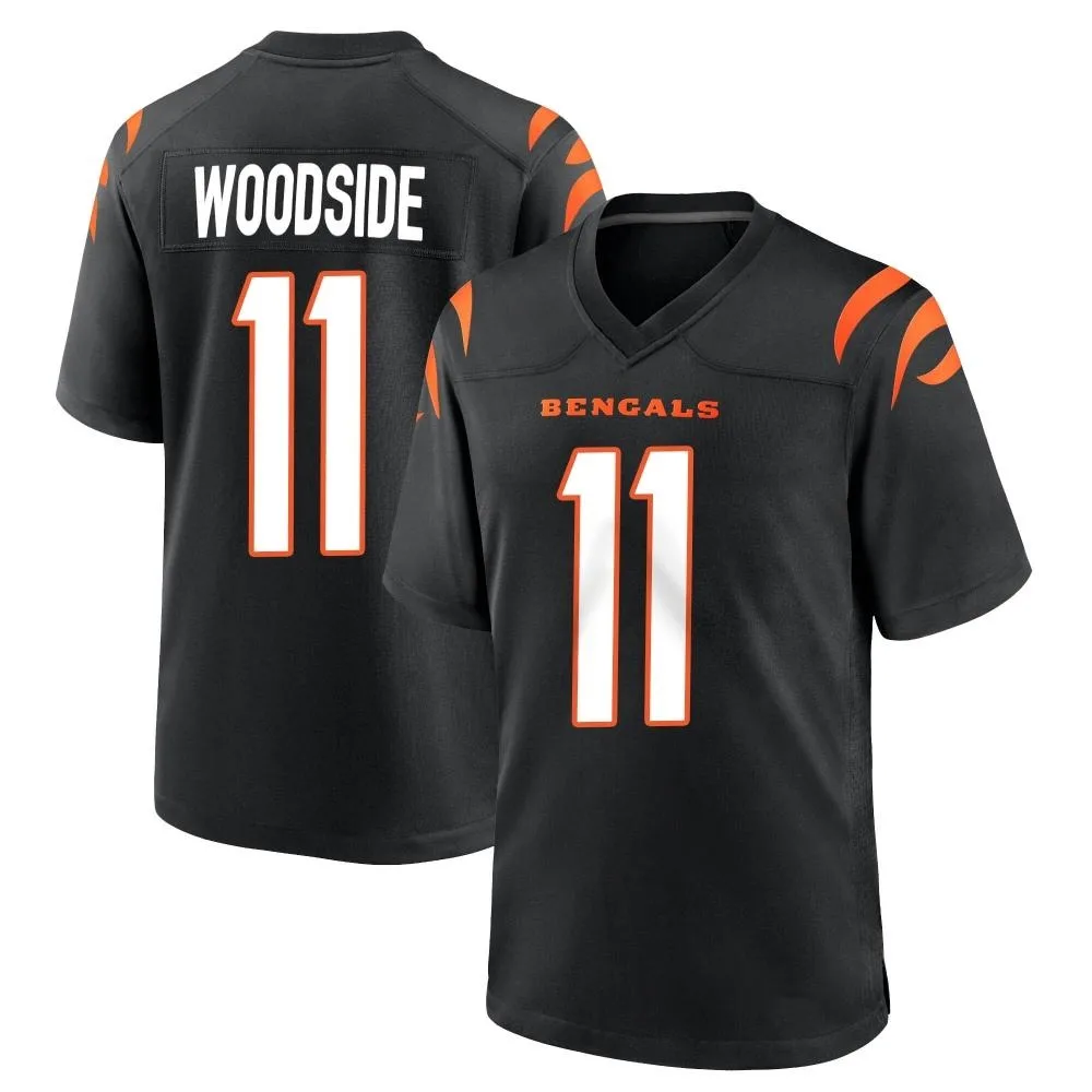 Men's Cincinnati Bengals Logan Woodside Nike Team Color Game Black Jersey Men's Cincinnati Bengals Logan Woodside Nike Team Color Game Black Jersey