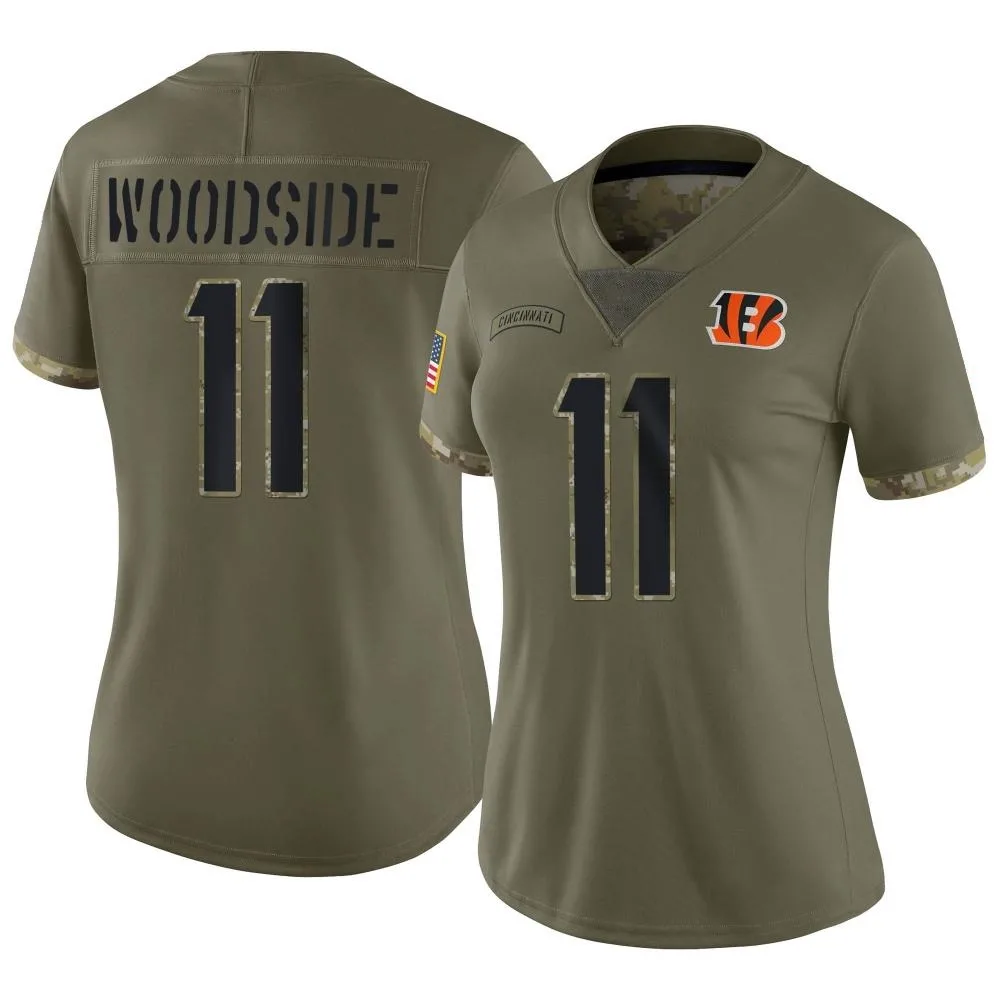 Women's Cincinnati Bengals Logan Woodside Nike 2022 Salute To Service Limited Olive Jersey Women's Cincinnati Bengals Logan Woodside Nike 2022 Salute To Service Limited Olive Jersey