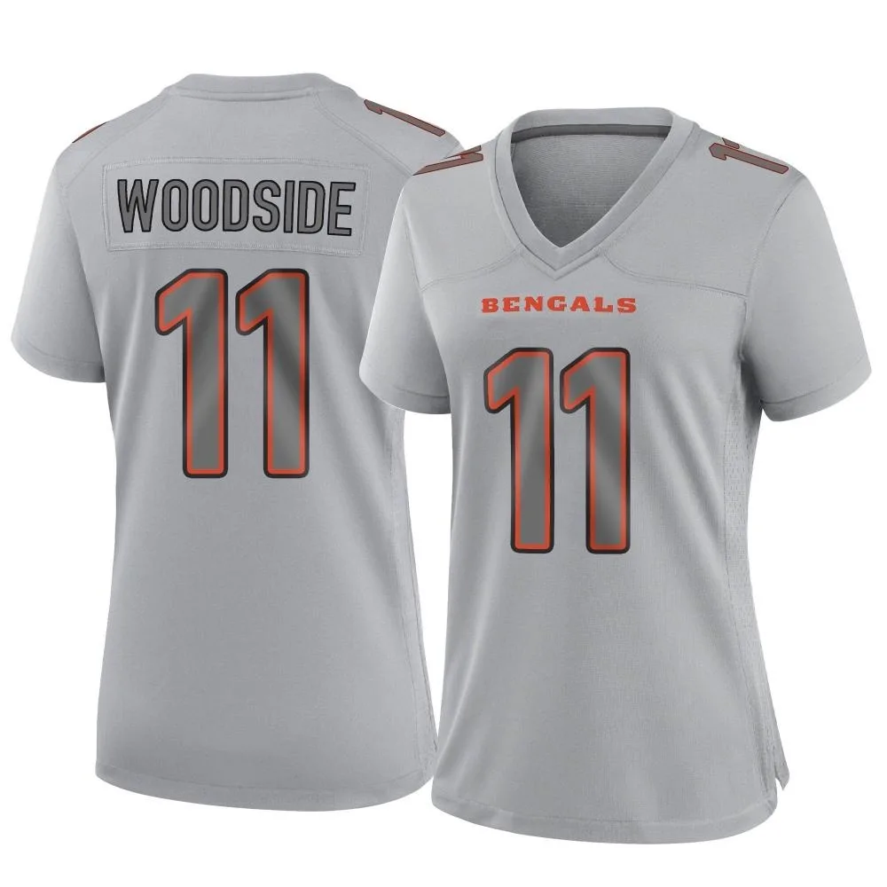 Women's Cincinnati Bengals Logan Woodside Nike Atmosphere Fashion Game Gray Jersey Women's Cincinnati Bengals Logan Woodside Nike Atmosphere Fashion Game Gray Jersey