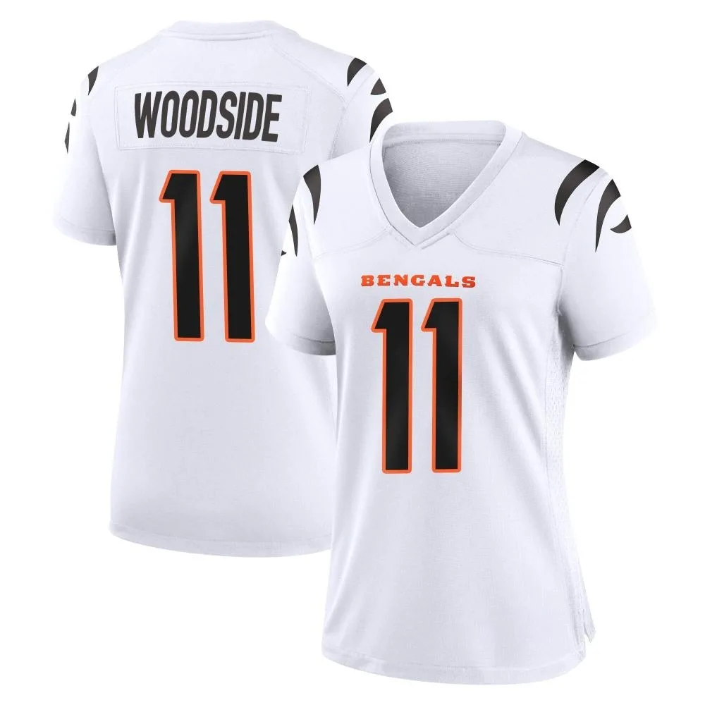 Women's Cincinnati Bengals Logan Woodside Nike Game White Jersey Women's Cincinnati Bengals Logan Woodside Nike Game White Jersey
