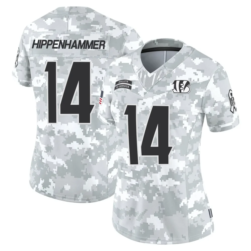 Women's Cincinnati Bengals Mac Hippenhammer Nike 2024 Salute to Service Limited Arctic Camo Jersey Women's Cincinnati Bengals Mac Hippenhammer Nike 2024 Salute to Service Limited Arctic Camo Jersey