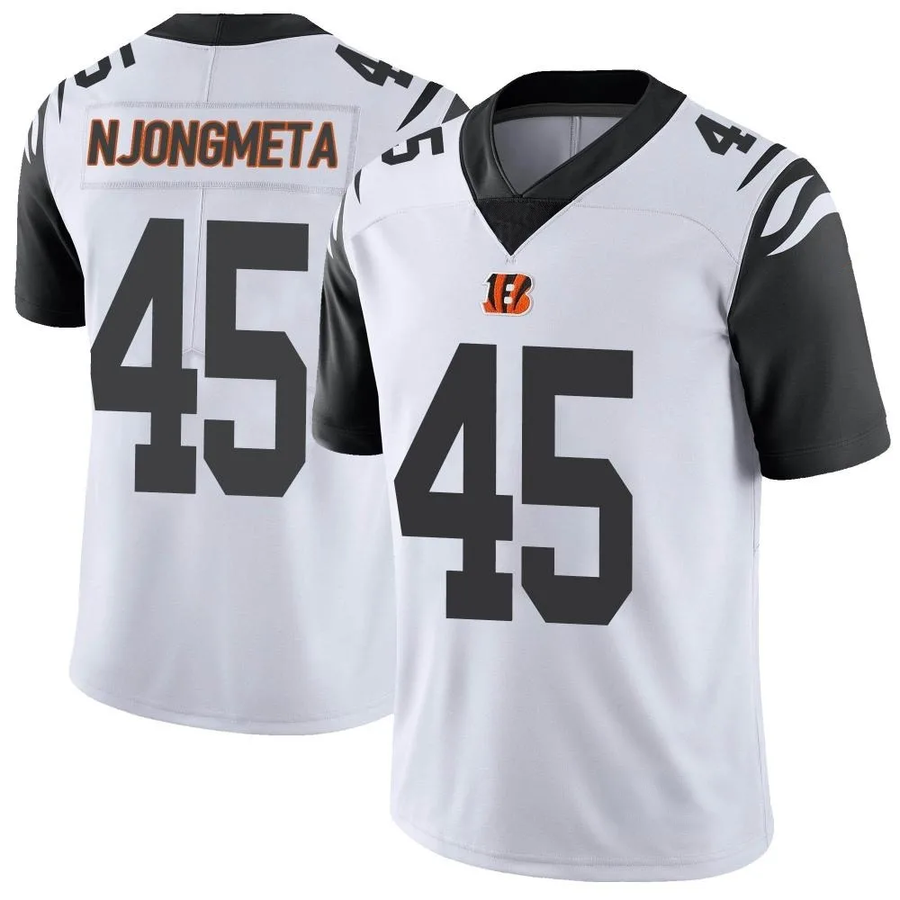 Men's Cincinnati Bengals Maema Njongmeta Nike Color Rush Vapor Untouchable Limited White Jersey Men's Cincinnati Bengals Maema Njongmeta Nike Color Rush Vapor Untouchable Limited White Jersey
