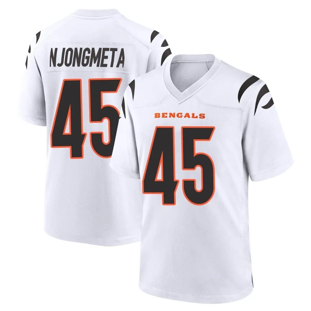 Men's Cincinnati Bengals Maema Njongmeta Nike Game White Jersey Men's Cincinnati Bengals Maema Njongmeta Nike Game White Jersey