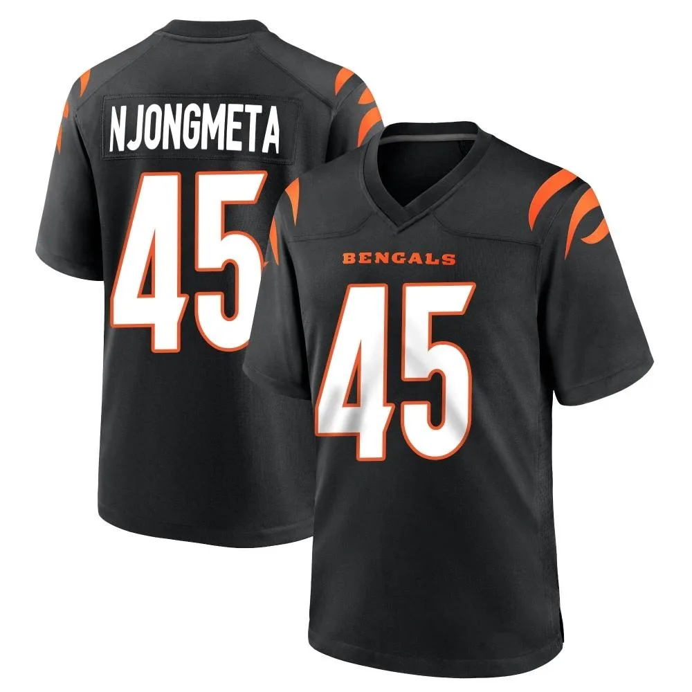 Men's Cincinnati Bengals Maema Njongmeta Nike Team Color Game Black Jersey Men's Cincinnati Bengals Maema Njongmeta Nike Team Color Game Black Jersey