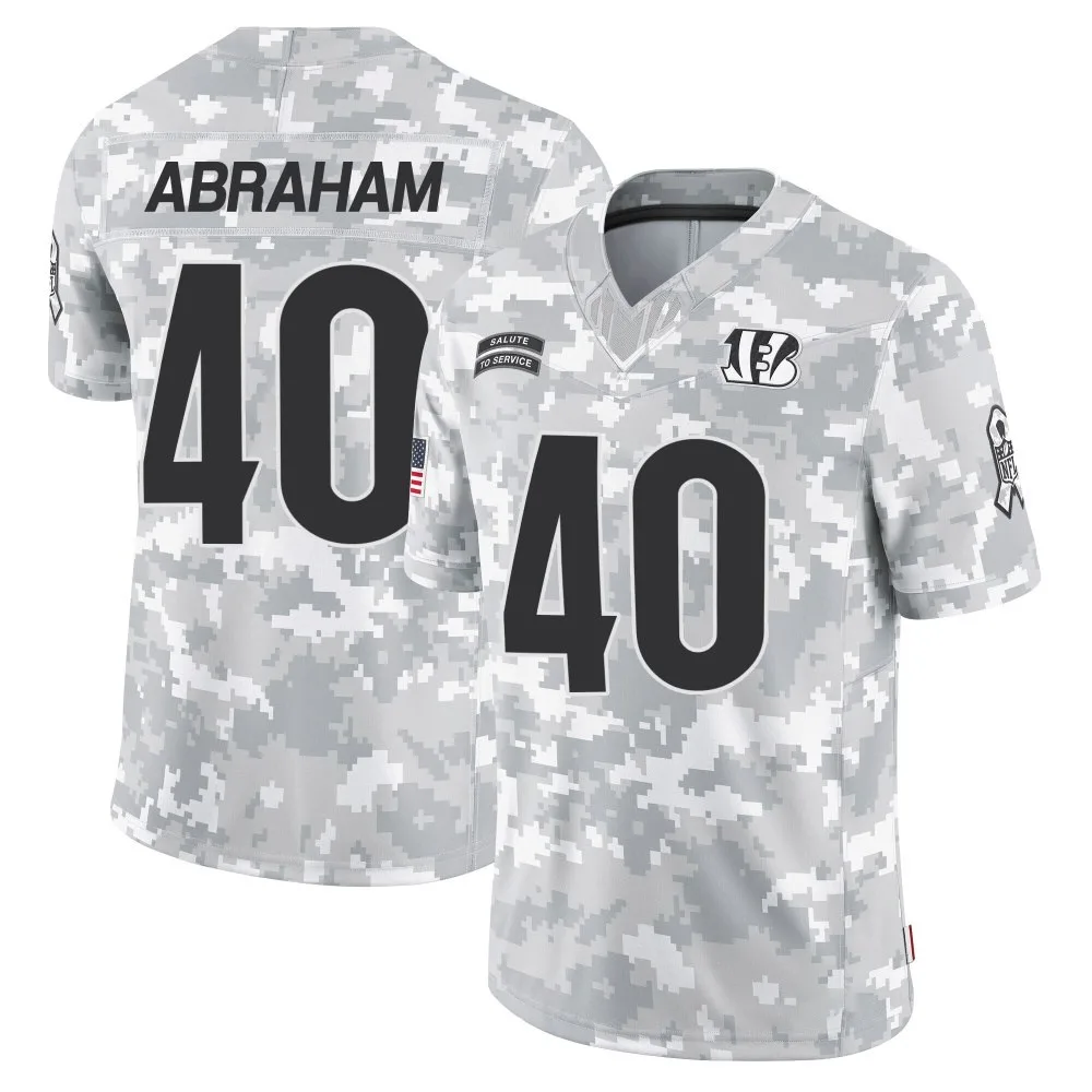Men's Cincinnati Bengals Micah Abraham Nike 2024 Salute to Service Limited Arctic Camo Jersey Men's Cincinnati Bengals Micah Abraham Nike 2024 Salute to Service Limited Arctic Camo Jersey