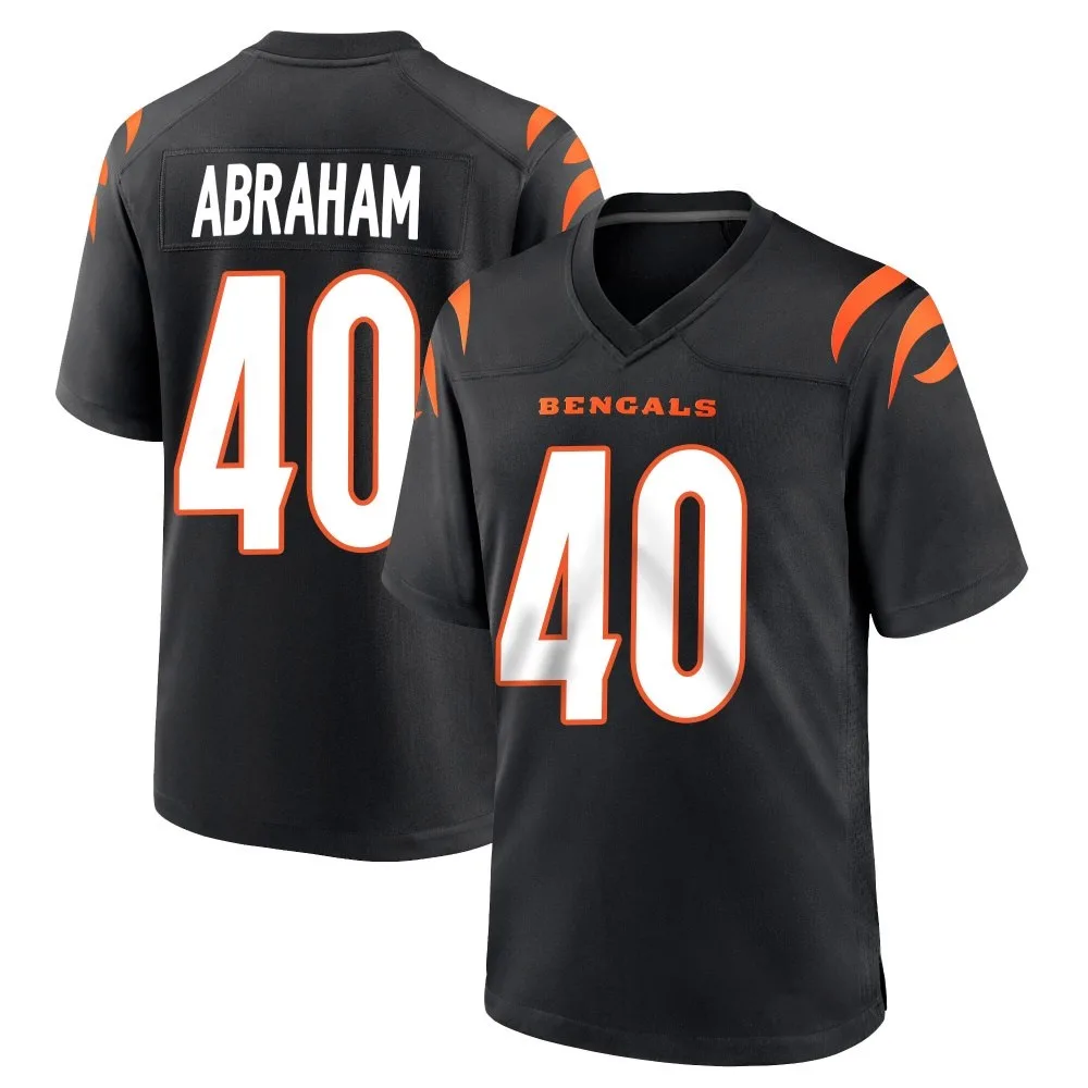 Men's Cincinnati Bengals Micah Abraham Nike Team Color Game Black Jersey Men's Cincinnati Bengals Micah Abraham Nike Team Color Game Black Jersey