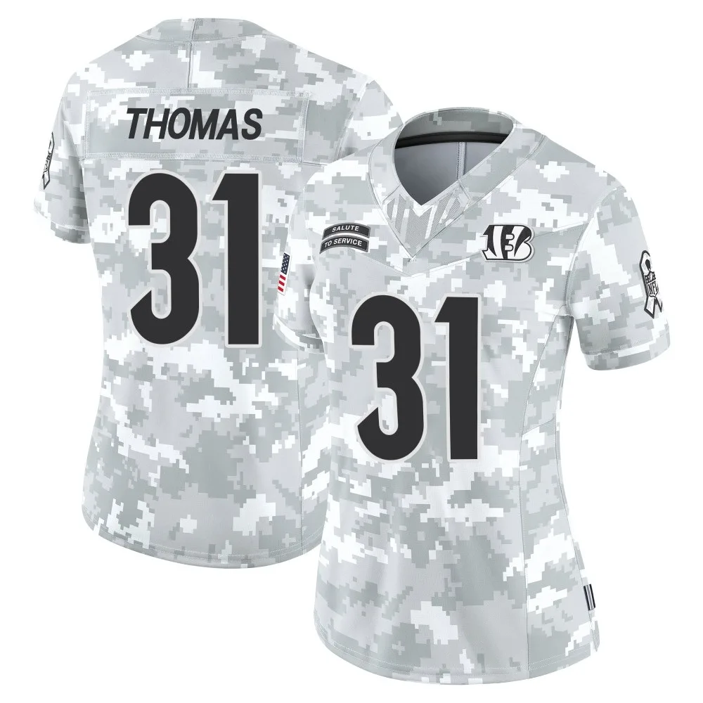 Women's Cincinnati Bengals Michael Thomas Nike 2024 Salute to Service Limited Arctic Camo Jersey Women's Cincinnati Bengals Michael Thomas Nike 2024 Salute to Service Limited Arctic Camo Jersey