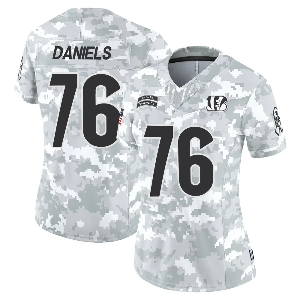 Women's Cincinnati Bengals Mike Daniels Nike 2024 Salute to Service Limited Arctic Camo Jersey Women's Cincinnati Bengals Mike Daniels Nike 2024 Salute to Service Limited Arctic Camo Jersey