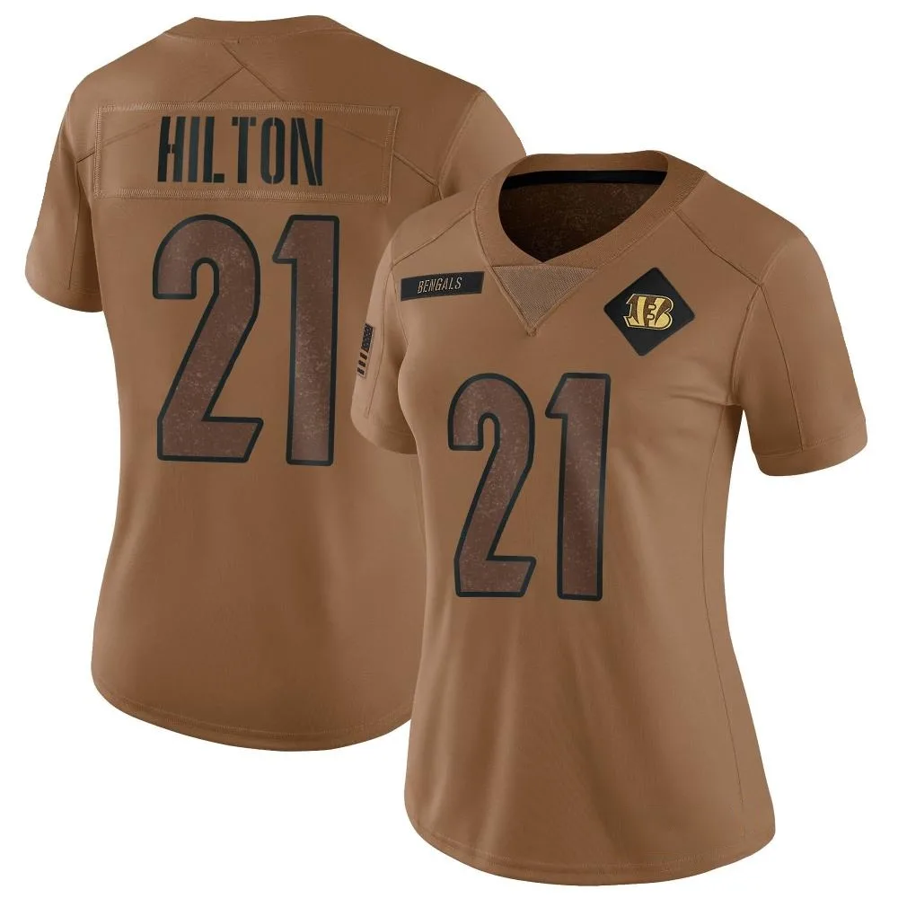 Women's Cincinnati Bengals Mike Hilton Nike 2023 Salute To Service Limited Brown Jersey Women's Cincinnati Bengals Mike Hilton Nike 2023 Salute To Service Limited Brown Jersey