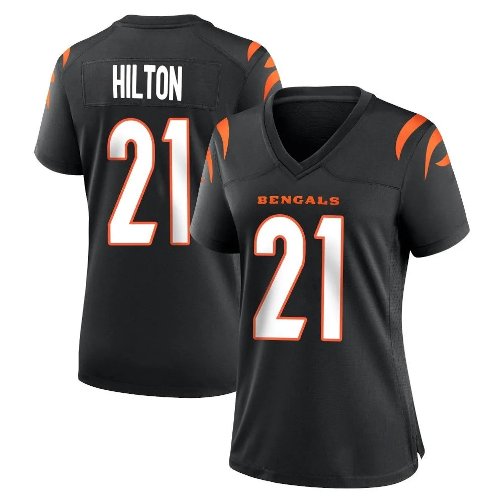 Women's Cincinnati Bengals Mike Hilton Nike Team Color Game Black Jersey Women's Cincinnati Bengals Mike Hilton Nike Team Color Game Black Jersey