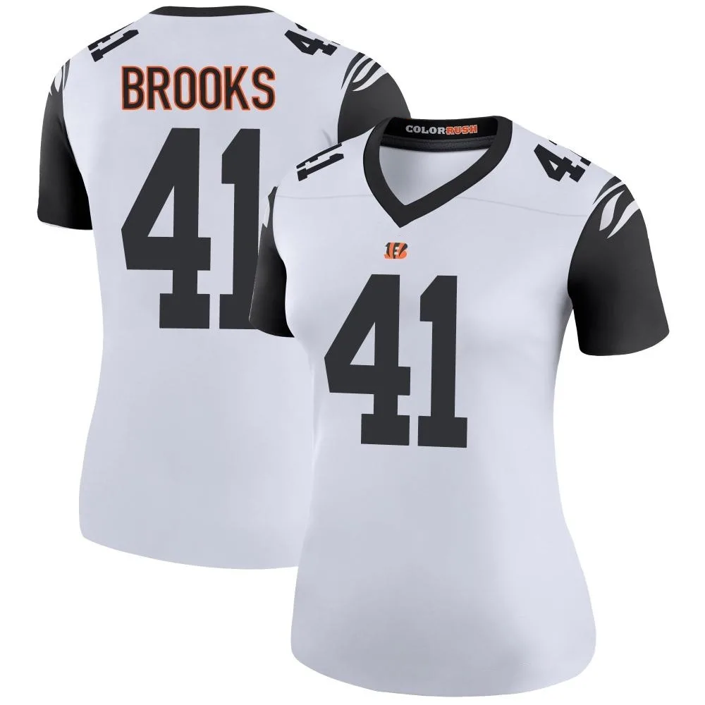 Women's Cincinnati Bengals Nate Brooks Nike Color Rush Legend White Jersey Women's Cincinnati Bengals Nate Brooks Nike Color Rush Legend White Jersey
