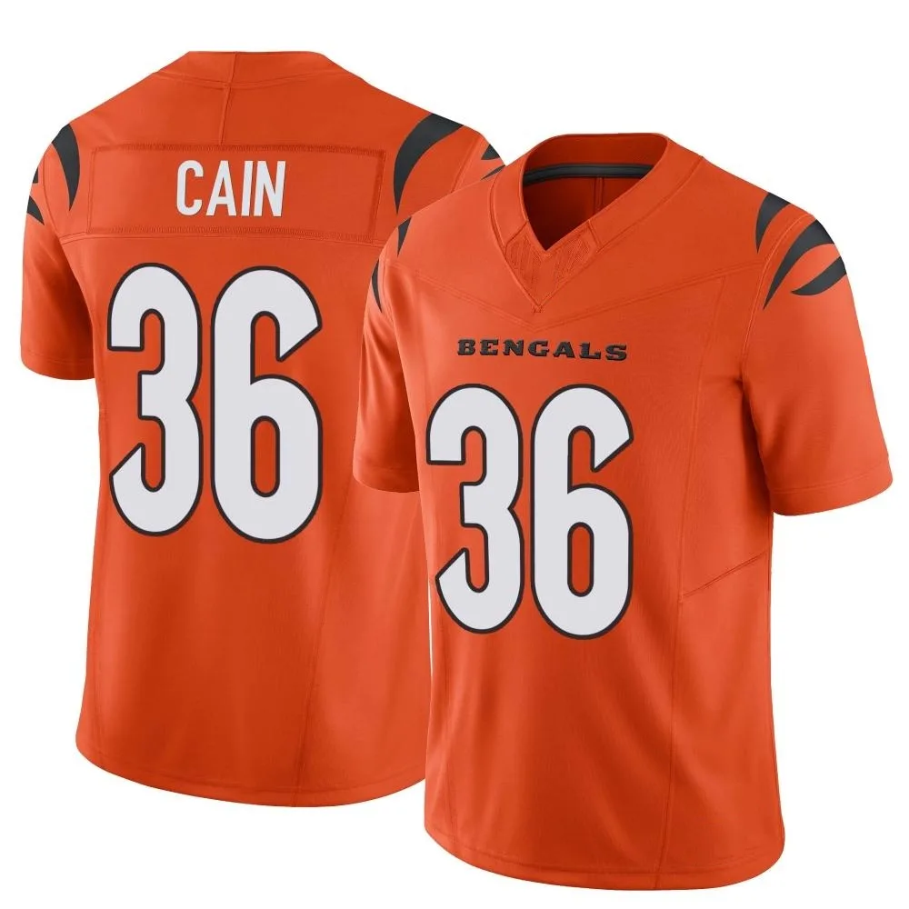 Men's Cincinnati Bengals Noah Cain Nike Vapor F.U.S.E. Limited Orange Jersey Men's Cincinnati Bengals Noah Cain Nike Vapor F.U.S.E. Limited Orange Jersey