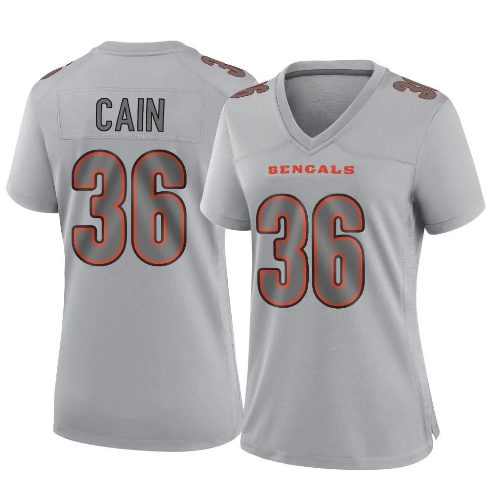 Women's Cincinnati Bengals Noah Cain Nike Atmosphere Fashion Game Gray Jersey Women's Cincinnati Bengals Noah Cain Nike Atmosphere Fashion Game Gray Jersey