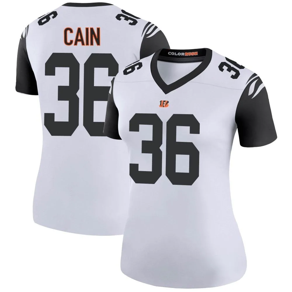 Women's Cincinnati Bengals Noah Cain Nike Color Rush Legend White Jersey Women's Cincinnati Bengals Noah Cain Nike Color Rush Legend White Jersey