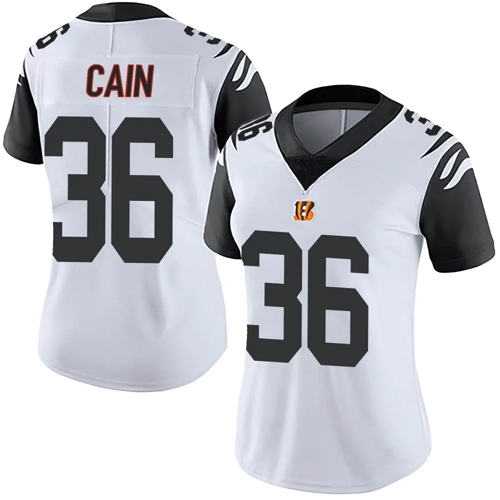 Women's Cincinnati Bengals Noah Cain Nike Color Rush Vapor Untouchable Limited White Jersey Women's Cincinnati Bengals Noah Cain Nike Color Rush Vapor Untouchable Limited White Jersey