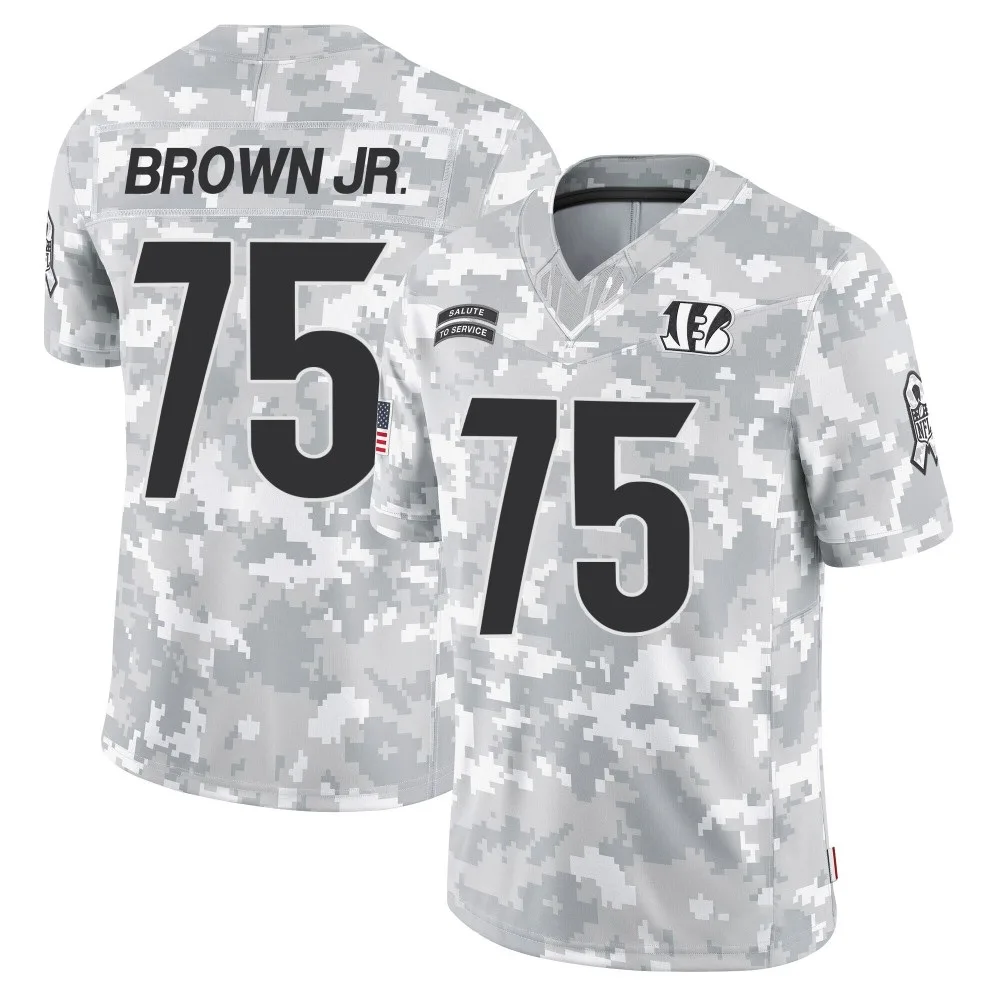 Youth Cincinnati Bengals Orlando Brown Jr. Nike 2024 Salute to Service Limited Arctic Camo Jersey Youth Cincinnati Bengals Orlando Brown Jr. Nike 2024 Salute to Service Limited Arctic Camo Jersey