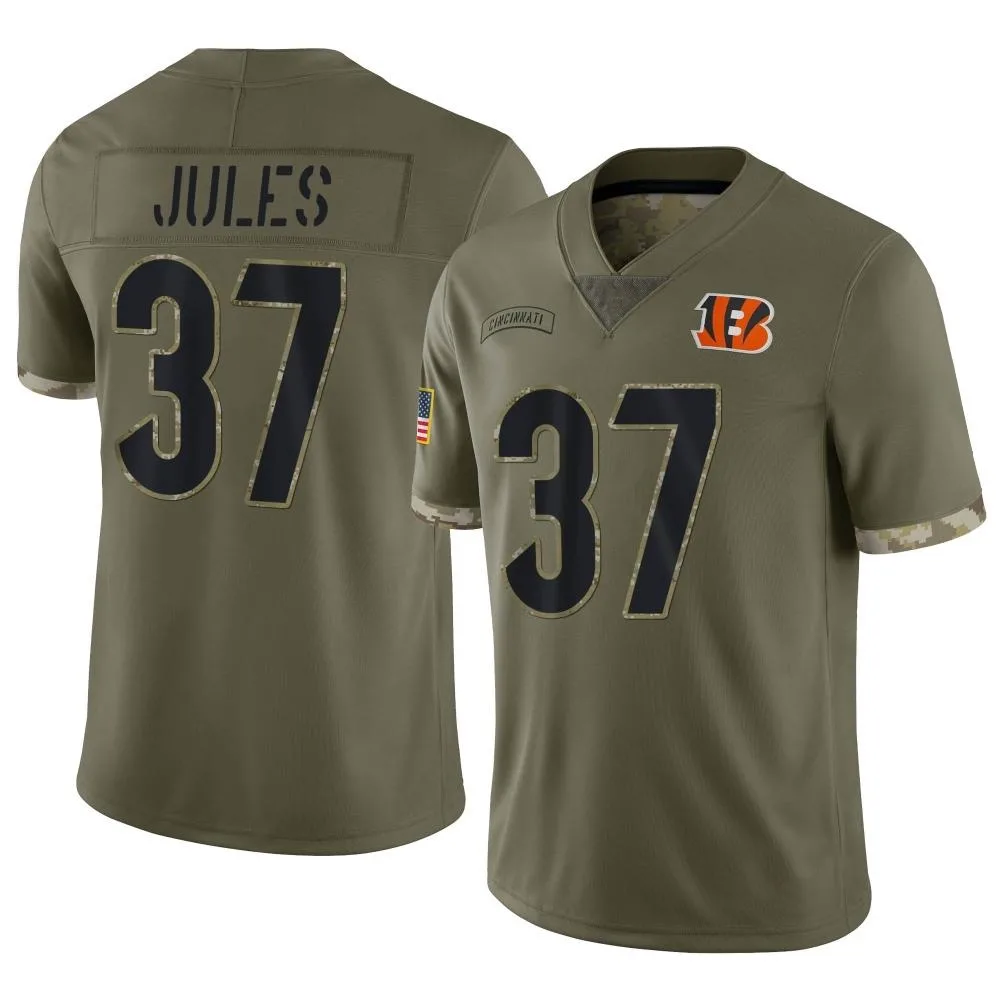 Men's Cincinnati Bengals Pj Jules Nike 2022 Salute To Service Limited Olive Jersey Men's Cincinnati Bengals Pj Jules Nike 2022 Salute To Service Limited Olive Jersey