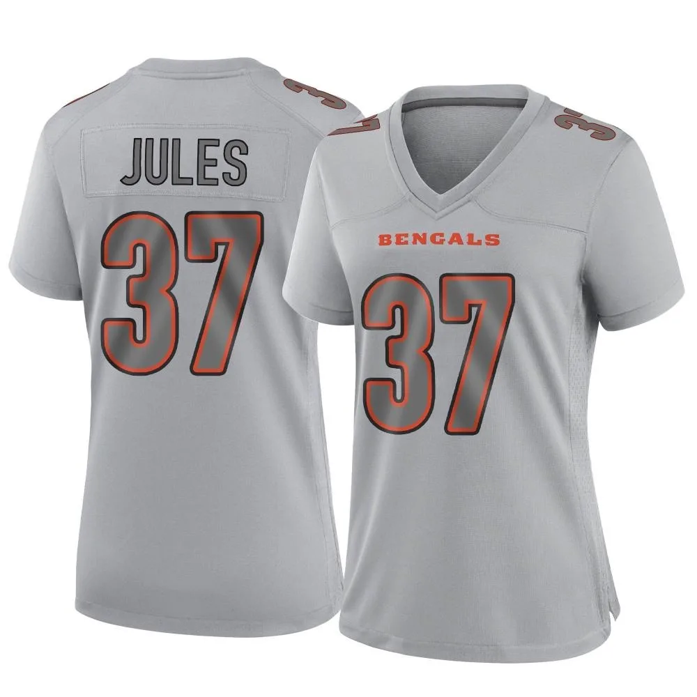 Women's Cincinnati Bengals Pj Jules Nike Atmosphere Fashion Game Gray Jersey Women's Cincinnati Bengals Pj Jules Nike Atmosphere Fashion Game Gray Jersey