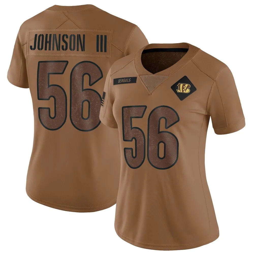 Women's Cincinnati Bengals Raymond Johnson Iii Nike 2023 Salute To Service Limited Brown Jersey Women's Cincinnati Bengals Raymond Johnson Iii Nike 2023 Salute To Service Limited Brown Jersey