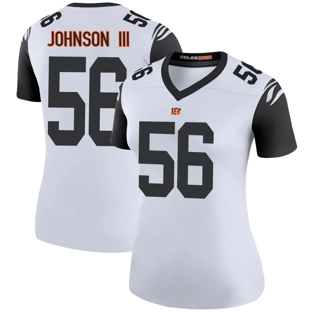 Women's Cincinnati Bengals Raymond Johnson Iii Nike Color Rush Legend White Jersey Women's Cincinnati Bengals Raymond Johnson Iii Nike Color Rush Legend White Jersey