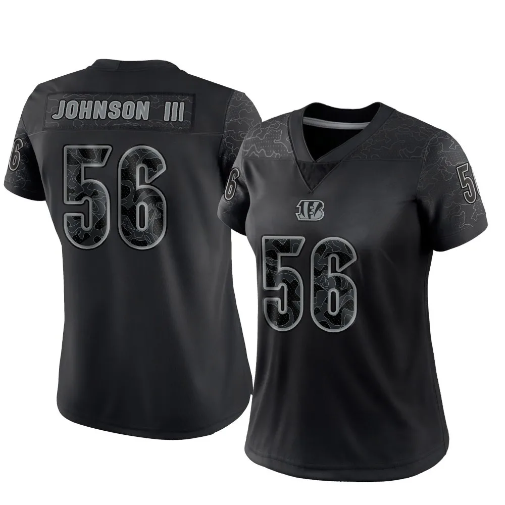 Women's Cincinnati Bengals Raymond Johnson Iii Nike Reflective Limited Black Jersey Women's Cincinnati Bengals Raymond Johnson Iii Nike Reflective Limited Black Jersey