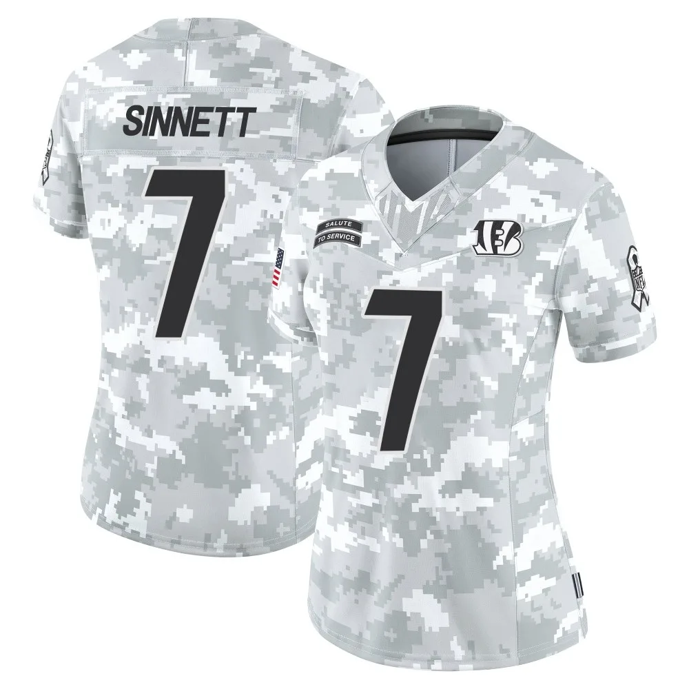 Women's Cincinnati Bengals Reid Sinnett Nike 2024 Salute to Service Limited Arctic Camo Jersey Women's Cincinnati Bengals Reid Sinnett Nike 2024 Salute to Service Limited Arctic Camo Jersey