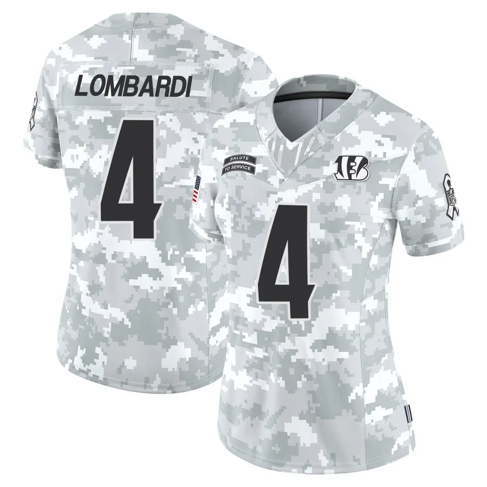 Women's Cincinnati Bengals Rocky Lombardi Nike 2024 Salute to Service Limited Arctic Camo Jersey Women's Cincinnati Bengals Rocky Lombardi Nike 2024 Salute to Service Limited Arctic Camo Jersey