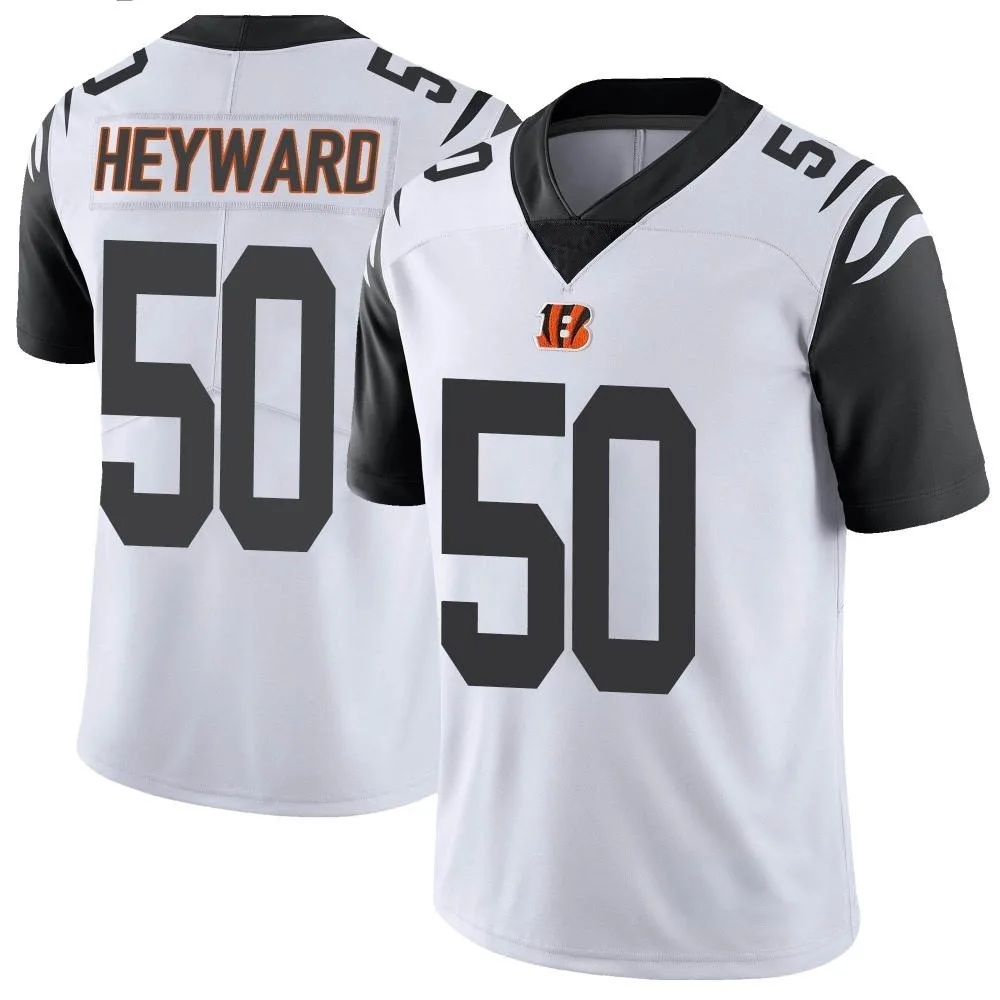 Men's Cincinnati Bengals Shaka Heyward Nike Color Rush Vapor Untouchable Limited White Jersey Men's Cincinnati Bengals Shaka Heyward Nike Color Rush Vapor Untouchable Limited White Jersey