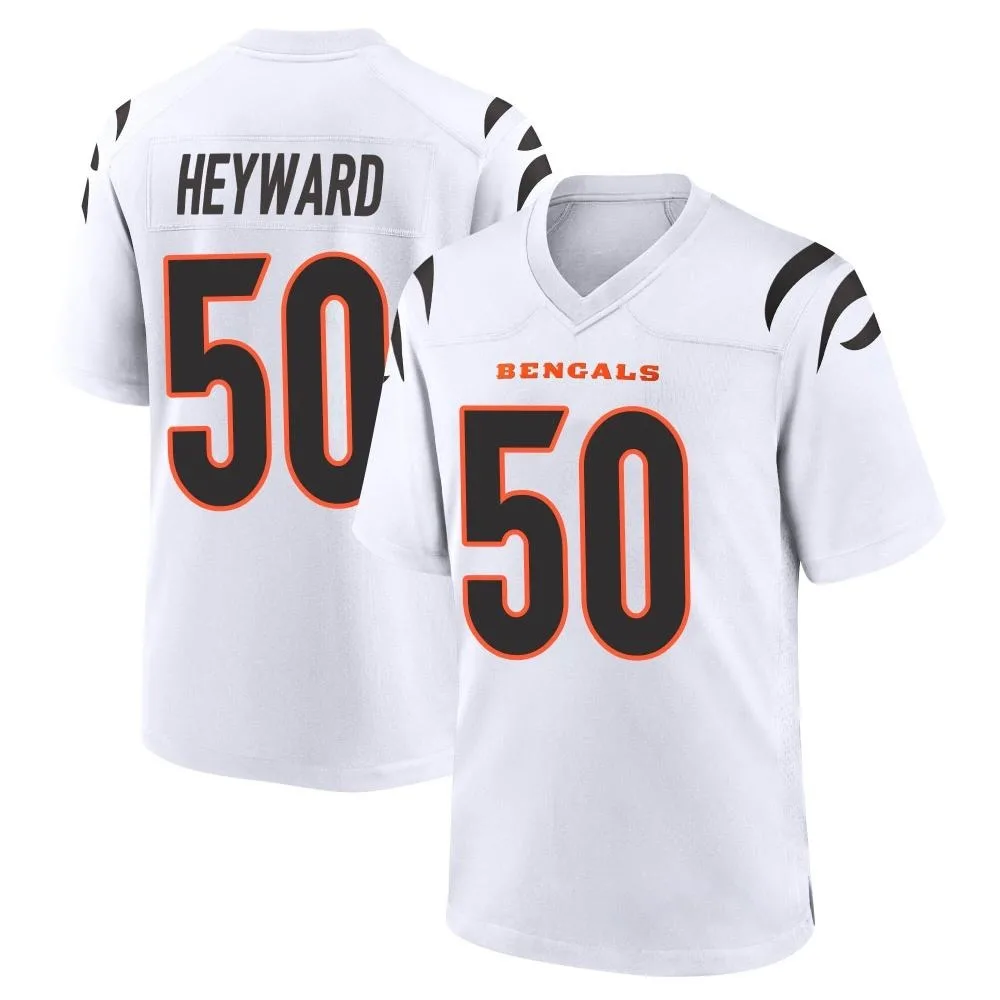 Men's Cincinnati Bengals Shaka Heyward Nike Game White Jersey Men's Cincinnati Bengals Shaka Heyward Nike Game White Jersey