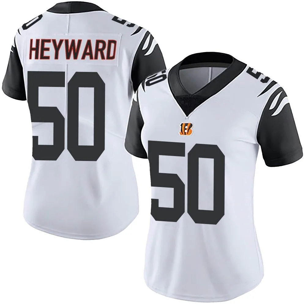 Women's Cincinnati Bengals Shaka Heyward Nike Color Rush Vapor Untouchable Limited White Jersey Women's Cincinnati Bengals Shaka Heyward Nike Color Rush Vapor Untouchable Limited White Jersey