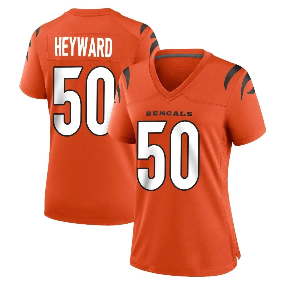 Women's Cincinnati Bengals Shaka Heyward Nike Game Orange Jersey Women's Cincinnati Bengals Shaka Heyward Nike Game Orange Jersey