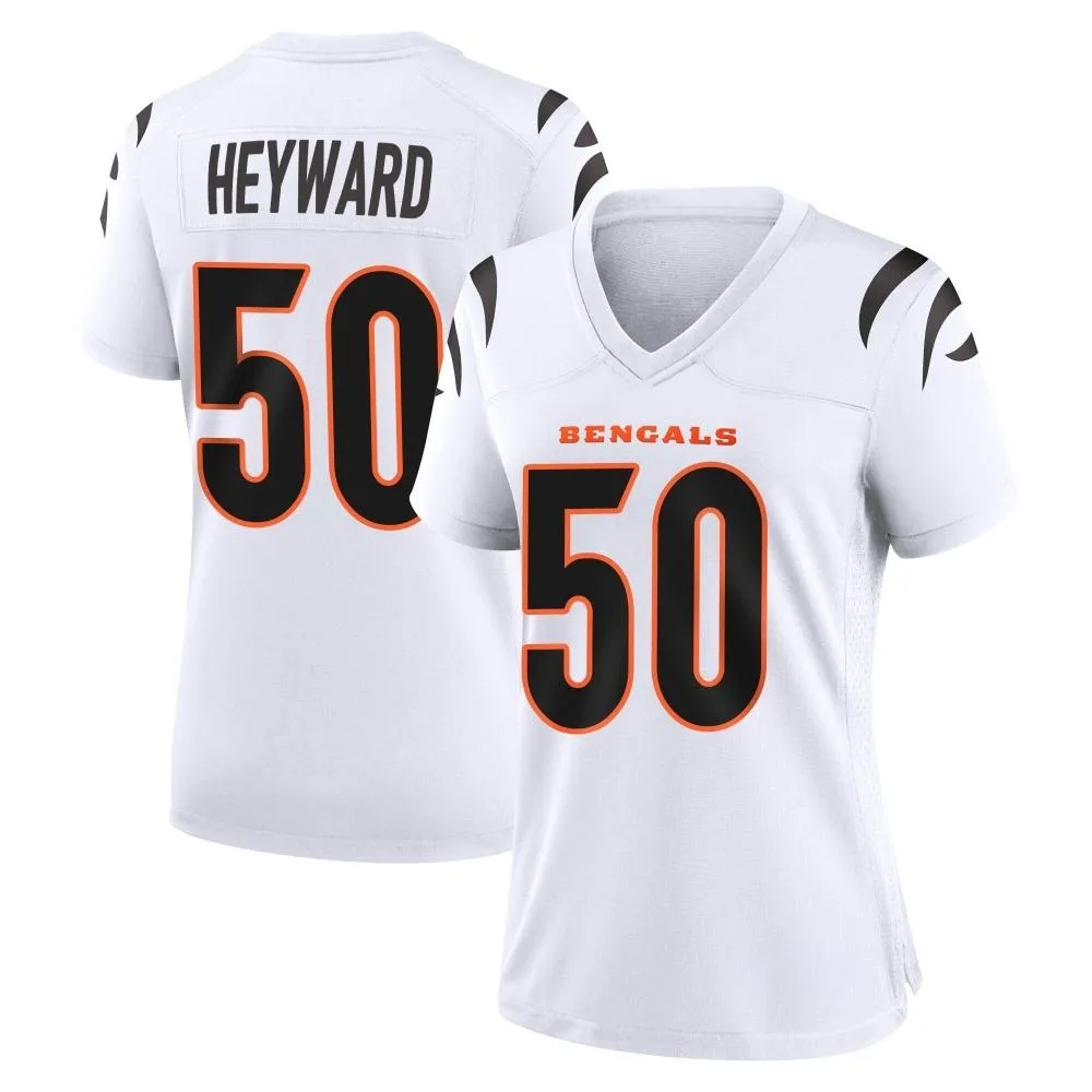 Women's Cincinnati Bengals Shaka Heyward Nike Game White Jersey Women's Cincinnati Bengals Shaka Heyward Nike Game White Jersey