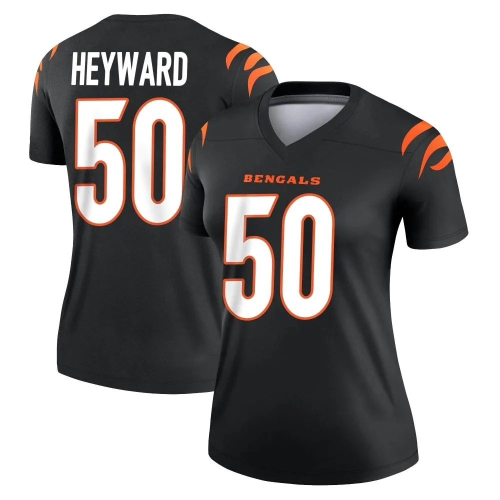Women's Cincinnati Bengals Shaka Heyward Nike Legend Black Jersey Women's Cincinnati Bengals Shaka Heyward Nike Legend Black Jersey